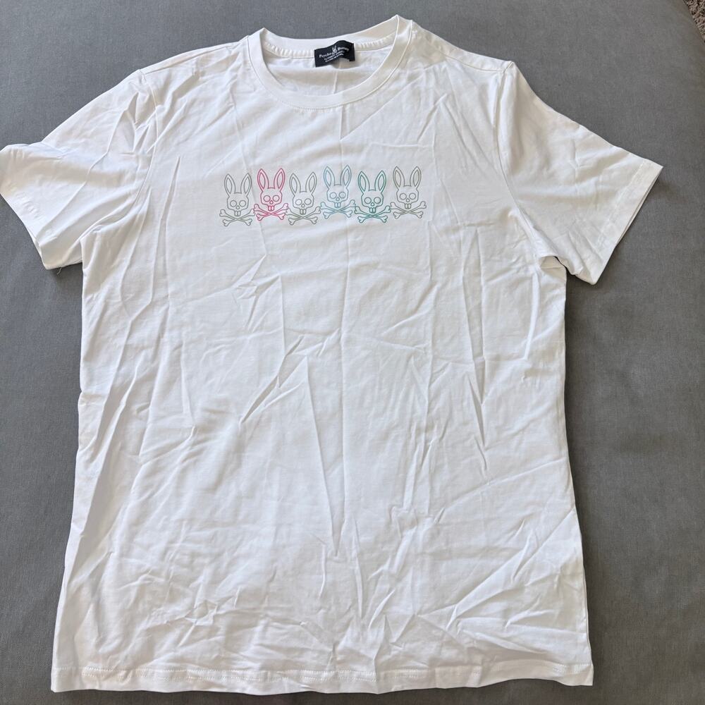 Psycho Bunny Robert Godley White Multicolor Skull Tee 3XL